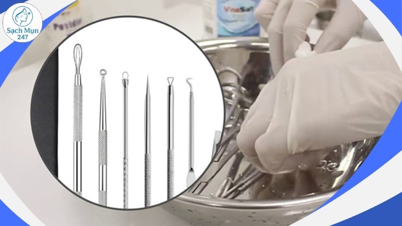 Sử dụng công cụ nặn mụn phù hợp