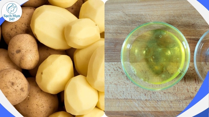Khoai tây và lòng trắng trứng gà